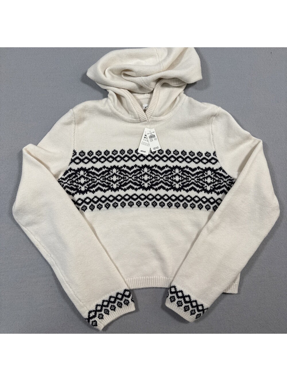 Aerie Hooded Sweatshirt White/Black Women's M - New With Tags